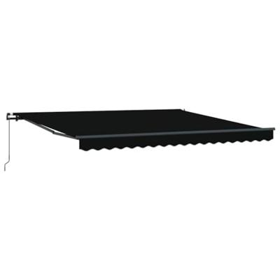 VidaXL Inklapbaar zonnescherm zwart 400 × 300 cm polyester en staal