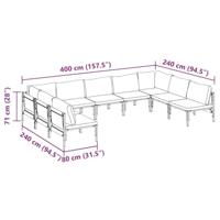 Tuinbankenset met kussen 9 pcs Zwart Staal - thumbnail