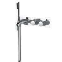 Style inbouw badthermostaat muur chroom - thumbnail