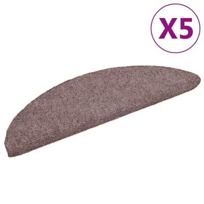 VidaXL Trapmatten zelfklevend 5 st 56x17x3 cm naaldvilt bruin