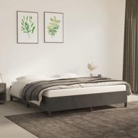 Bedframe zonder matras 160x200 cm fluweel donkergrijs - thumbnail