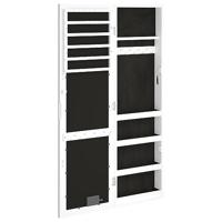 VidaXL Sieradenkast met spiegel en led wandgemonteerd wit - thumbnail