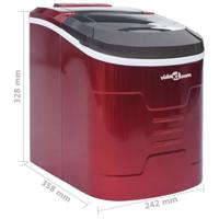 VidaXL Ijsblokjesmachine 2,4 l 15 kg/24 u rood - thumbnail