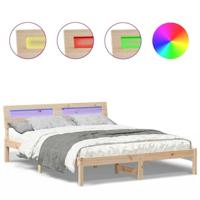Bedframe met hoofdeinde Bruin 140 x 200 cm Massief grenenhout - thumbnail