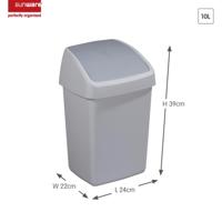 Sunware Delta prullenbak klep 10L grijs - thumbnail