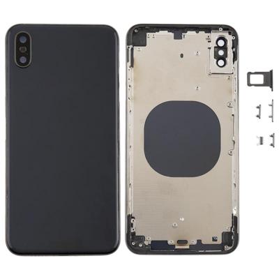 Achterste schutblad met Camera Lens & SIM kaart lade & Zijtoetsen voor iPhone XS Max(Black)