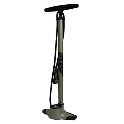 VWP vloerpomp met drukmeter staal gf-12 zilver