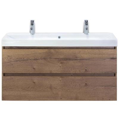 Maxx XL Badmeubelset 120 cm - Tabacco - Wastafel Just Enkel 2 Kraangaten