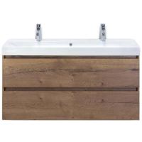 Maxx XL Badmeubelset 120 cm - Tabacco - Wastafel Just Enkel 2 Kraangaten - thumbnail