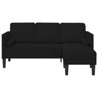 Bankstel met kussen Zwart Polyester - thumbnail