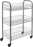 Tomado-Metaltex Siena Keukentrolley met Wielen 41x23x63 cm Zilver - thumbnail