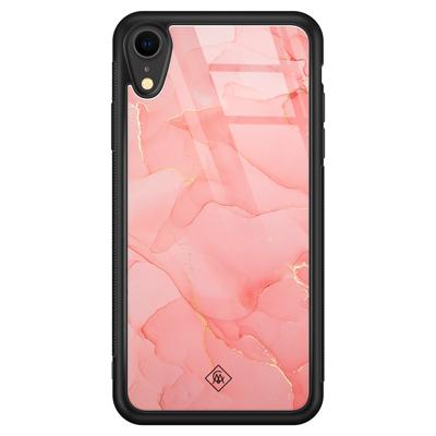 iPhone XR glazen hardcase - Marmer roze iPhone XR glazen hardcase - Marmer roze