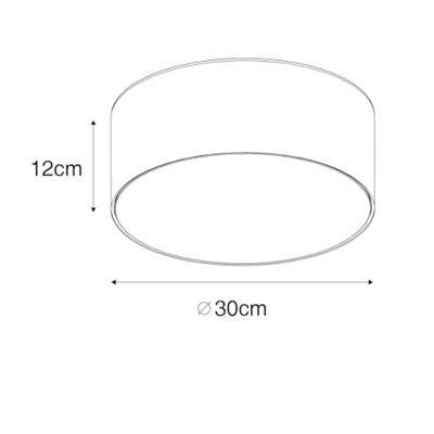 QAZQA Moderne plafondlamp roze 30 cm met gouden binnenkant - Drum