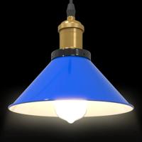 Hanglamp in hoogte verstelbaar E27 22 cm metaal donkerblauw - thumbnail