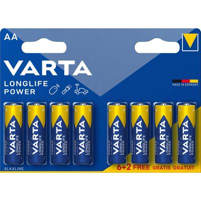Varta Batterij alkaline AA/LR6 1.5 V High Energy 6+2-blister Varta Batterij alkaline AA/LR6 1.5 V High Energy 6+2-blister