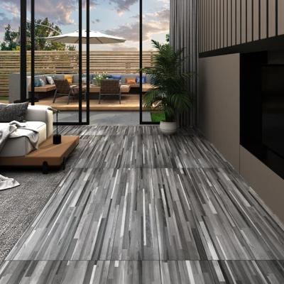 VidaXL Vloerplanken zelfklevend 5,21 m² 2 mm pvc gestreept grijs