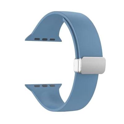 Siliconen bandje - Folding Buckle - Blauw - Geschikt voor Apple Watch 44mm / 45mm / 46mm / 49mm