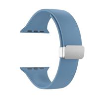 Siliconen bandje - Folding Buckle - Blauw - Geschikt voor Apple Watch 44mm / 45mm / 46mm / 49mm - thumbnail
