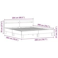Bedframe met hoofdeinde Zwart eiken 200 x 200 cm Bewerkt hout - thumbnail