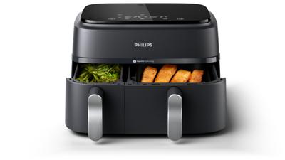Philips 3000 series NA351/00 friteuse Dubbel 9 l Vrijstaand 2750 W Heteluchtfriteuse Zwart, Zilver
