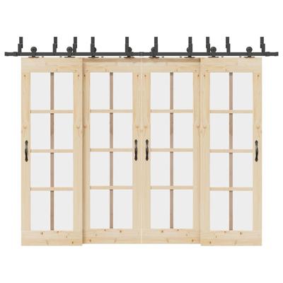 Doos met onderdelen voor schuifdeur 305 cm staal zwart