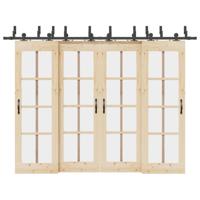 Doos met onderdelen voor schuifdeur 305 cm staal zwart - thumbnail