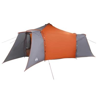 VidaXL Tipi tent met dak grijs en oranje 492 x 492 x 275 cm stof