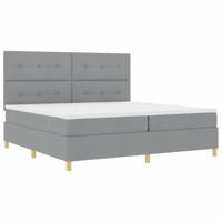 Boxspringbed met matras en LED stof lichtgrijs 200x200 cm - thumbnail