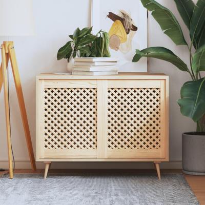 VidaXL Kastdeuren met latwerk 2 st 49,5x61,5 cm massief grenenhout