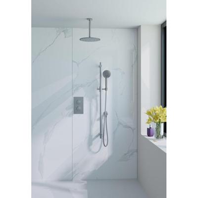 Fortifura Calvi Inbouw Regendoucheset - thermostatisch - plafondarm - glijstang - 25cm hoofddouche - ronde handdouche - metalen doucheslang - geborsteld RVS PVD SW377868/SW542645/SW706208/SW720554/SW1159493/SW76