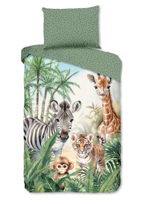 Good Morning Kinderdekbedovertrek "jungle dieren" - Multi - (140x200 cm) - Katoen Good Morning Kinderdekbedovertrek "jungle dieren" - Multi - (140x200 cm) - Katoen