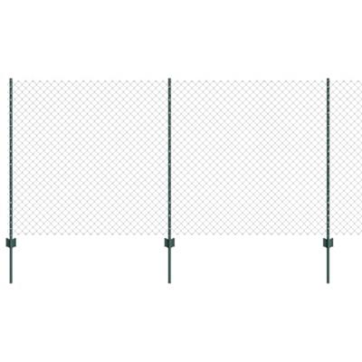 VidaXL Hek met paal groen 1,2 x 10 m staal en pvc