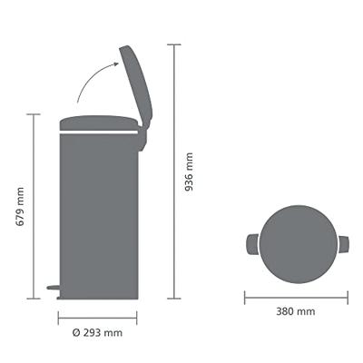 brabantia Newicon 149962 Pedaalemmer (groot) 30 l Staal (Ø x h) 293 mm x 679 mm Lichtbeige Met voetpedaal 1 stuk(s) - thumbnail