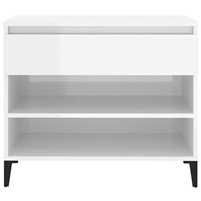 VidaXL Schoenenkast 70x36x60 cm bewerkt hout hoogglans wit VidaXL Schoenenkast 70x36x60 cm bewerkt hout hoogglans wit