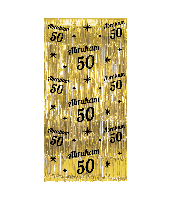 Classy Feestgordijn Abraham 50 Goud - thumbnail