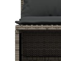 4-delige Loungeset met kussens poly rattan grijs - thumbnail