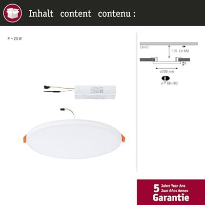 Paulmann 79957 LED-inbouwpaneel 18 W Warmwit Wit