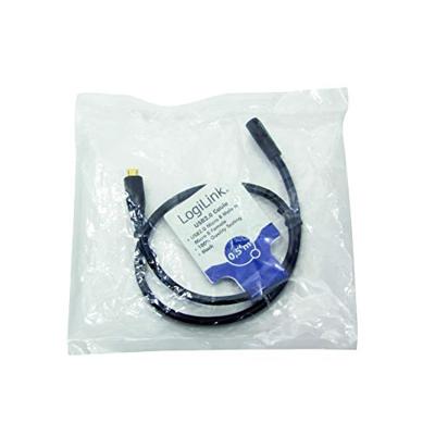 LogiLink CU0120 USB-kabel USB 2.0 USB-micro-B stekker, USB-micro-B bus 0.50 m Zwart Met USB