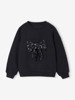 Kerstsweater voor meisjes met lovertjes antraciet - thumbnail