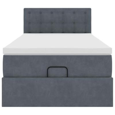 Ottoman bed met matras 100x200 cm fluweel donkergrijs