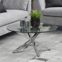 Bendt Ronde Salontafel 'Line' Chroom, 82cm - thumbnail