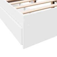 Bedframe met lades bewerkt hout wit 120x200 cm - thumbnail