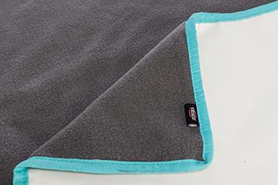 140x100 cm Trixie fleece deken uitloopruimtes en knaagdierkooi grijs/turquoise