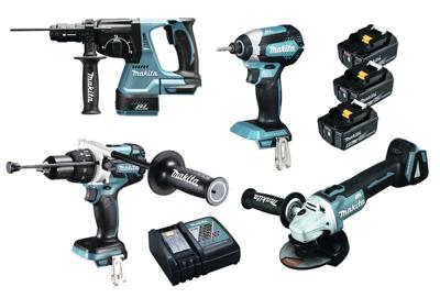 Makita DLX4090TJ1 Accu Combiset 4-delig 18V 5.0Ah in Mbox