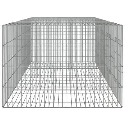 Konijnenkooi met 4 panelen 217x79x54 cm gegalvaniseerd ijzer - thumbnail