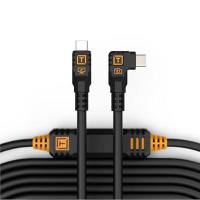 Tether Tools TetherPro Optima 10G USB-C, 15' (4.6m), straight to right black Tether Tools TetherPro Optima 10G USB-C, 15' (4.6m), straight to right black