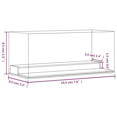 VidaXL Vitrine transparant 19,5x8,5x8,5 cm acryl