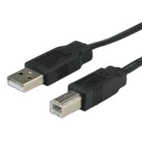 ROLINE USB 2.0 platte kabel notebook, type A-B, zwart, 0,8 m - thumbnail