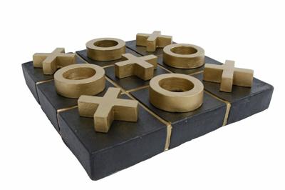 Gifts Amsterdam Noughts and Crosses 21x21x4.5 cm Zwart/Goud