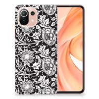 Xiaomi Mi 11 Lite | 11 Lite 5G NE | TPU Case | Black Flowers - thumbnail